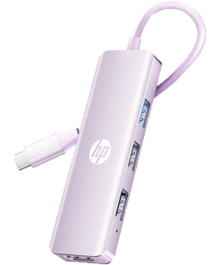 HP USB C Docking Station - 5-in-1 Multi-Port USB C Hub with 4K HDMI, 100W Power Delivery, for Laptops, MacBook, iPad, Thinkpad and More, Pink