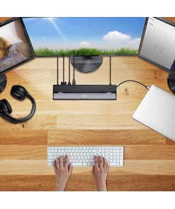 Alternative view of j5create USB Type C Docking Station with 100W PD Charger - Supports 3 Displays | HDMI, DisplayPort, VGA, 100W PD Charging, 1Gbps Ethernet | for MacBook Pro/Air, XPS, and More (JCD543P)