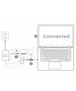 Alternative view of HP Docking Station for Laptop Dual Monitor and Charging Bundle - HP Dock 5TW10AA / 5TW10UT / 5TW10AA#ABB with 120W Adapter + HDMI Cable + DisplayPort Cable + USB-C Cable + Microfiber Cloth (Renewed)
